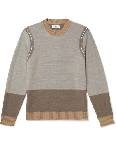 MR P. Colour-block Merino Wool Sweater - Gray
