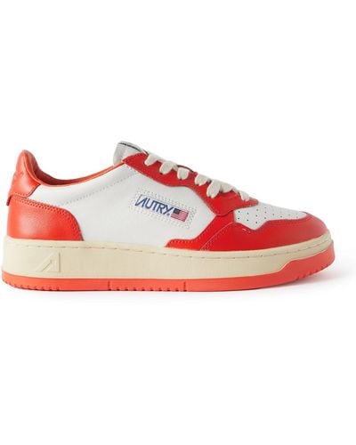 Autry Medalist Two-tone Leather Sneakers - Red