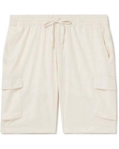 Onia Straight-leg Linen-blend Drawstring Cargo Shorts - White