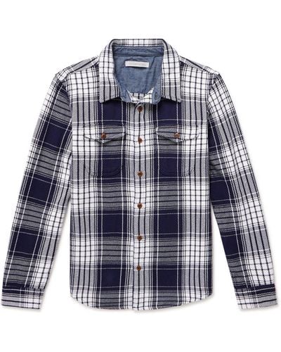 Outerknown Blanket Checked Organic Cotton-twill Shirt - Blue