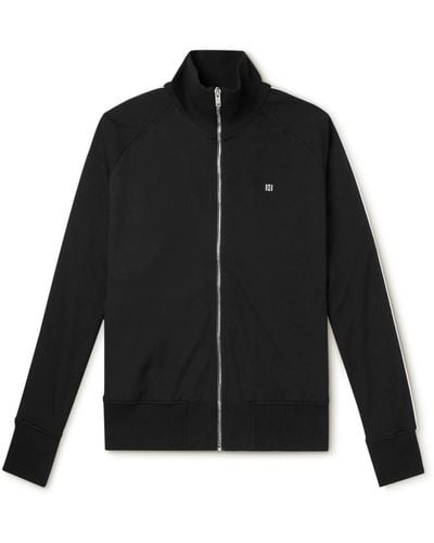 Givenchy Logo-jacquard Webbing-trimmed Stretch-jersey Track Jacket - Black