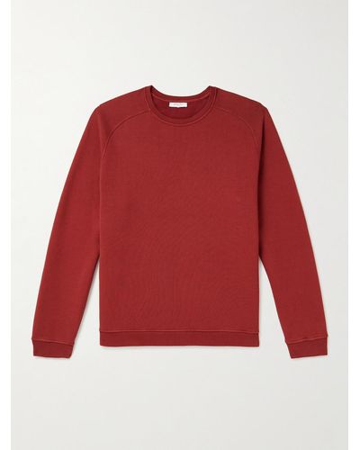 Boglioli Garment-dyed Cotton-jersey Sweatshirt - Red
