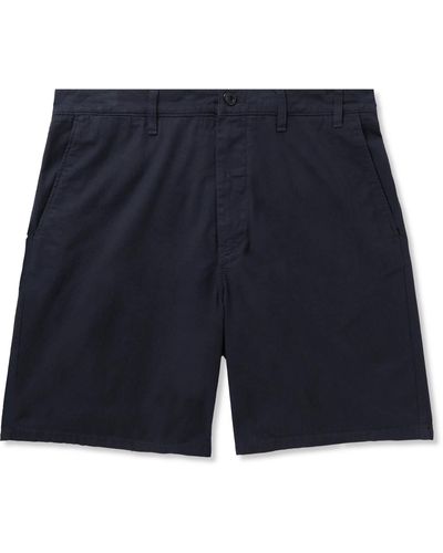 Norse Projects Aros Straight-leg Cotton-twill Shorts - Blue