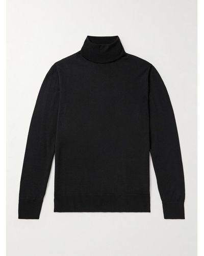MR P. Slim-fit Merino Wool Rollneck Sweater - Black