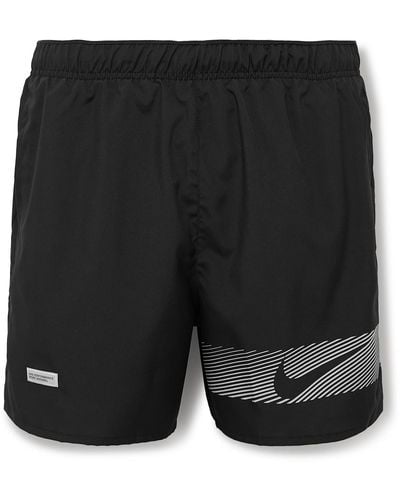Nike Challenger Flash Straight-leg Mesh-trimmed Dri-fit Shorts - Black