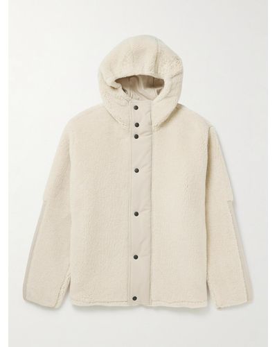 Loro Piana Shell-trimmed Cashmere And Silk-blend Fleece Jacket - Natural
