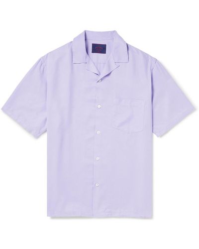 Portuguese Flannel Dogtown Convertible-collar Tm Lyocell Shirt - Purple