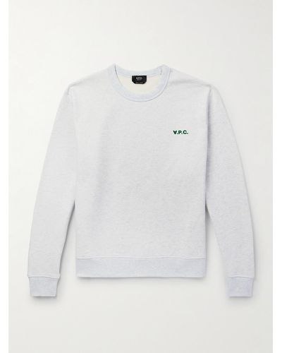 A.P.C. Logo-print Organic Cotton-jersey Sweatshirt - White