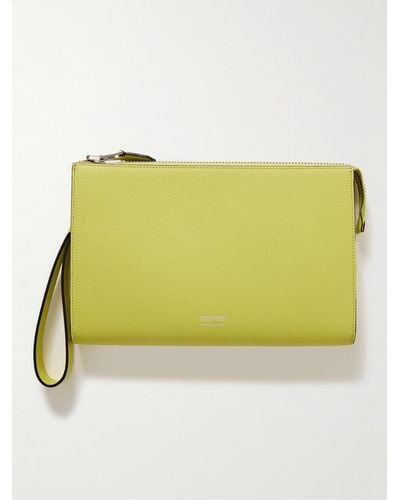 Tom Ford Mini Full-grain Leather Pouch - Yellow