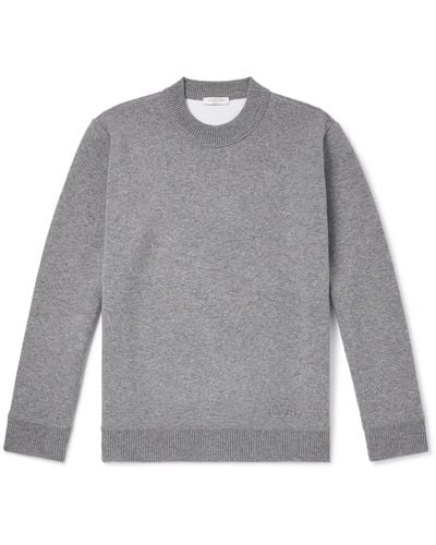 Valentino Garavani Vlogo Logo-appliquéd Stretch-knit Sweater - Gray