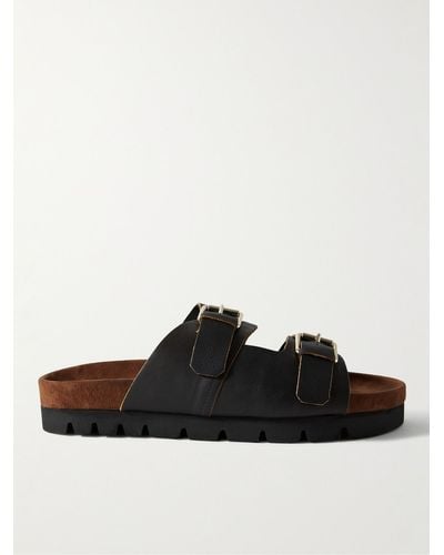 Grenson Florin Buckled Leather Sandals - Brown