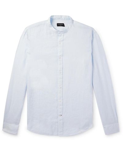 Club Monaco Grandad-collar Linen Shirt - White