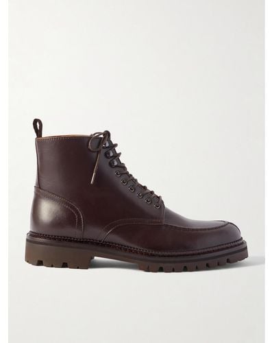MR P. Jacques Leather Lace-up Boots - Brown