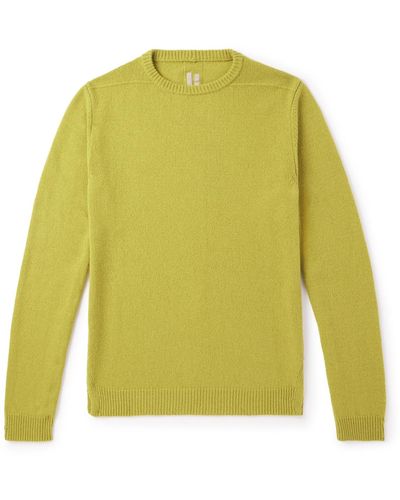 Rick Owens Recycled-cashmere And Wool-blend Sweater - Yellow