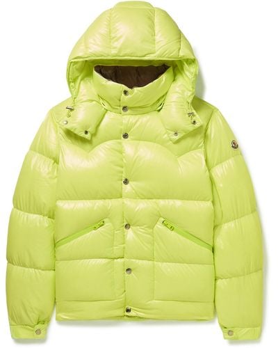 Moncler Coutard Quilted Glossed-shell Hooded Down Jacket - Yellow