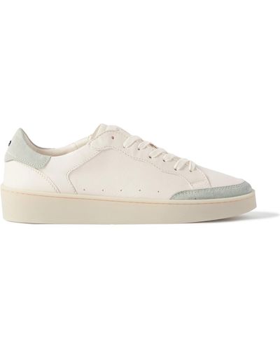 Canali Suede-trimmed Leather Sneakers - Natural