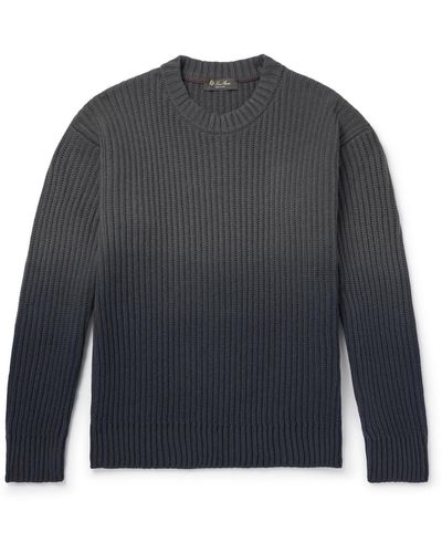 Loro Piana Yugen Dégradé Ribbed Cashmere Sweater - Blue