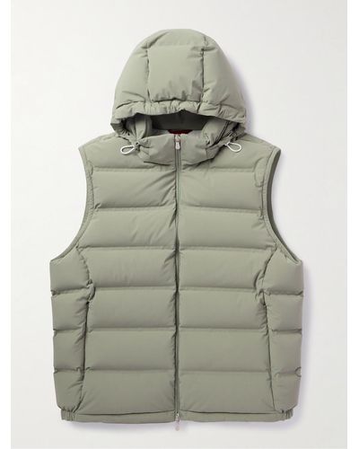 Brunello Cucinelli Quilted Shell Hooded Down Gilet - Grey