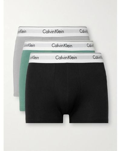 Calvin Klein Modern Three-pack Stretch-cotton Trunks - White