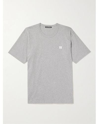 Acne Studios Nash T-Shirt aus Baumwoll-Jersey mit Logoapplikation - Grau