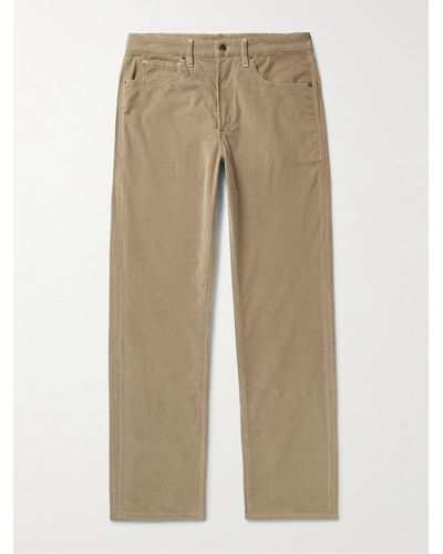 Saman Amel Slim-fit Straight-leg Cotton-blend Corduroy Trousers - Natural