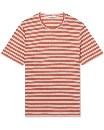 MR P. Striped Linen-jersey T-shirt - Pink