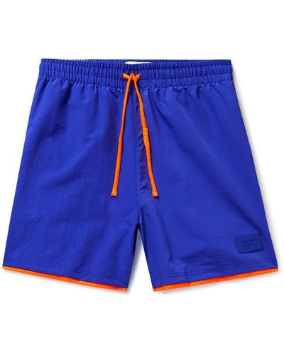Pasadena Leisure Club Practice Straight-leg Logo-appliquéd Nylon And Mesh Drawstring Shorts - Blue