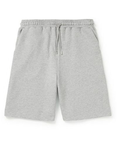 NINETY PERCENT Wide-leg Organic Cotton-jersey Drawstring Shorts - Gray
