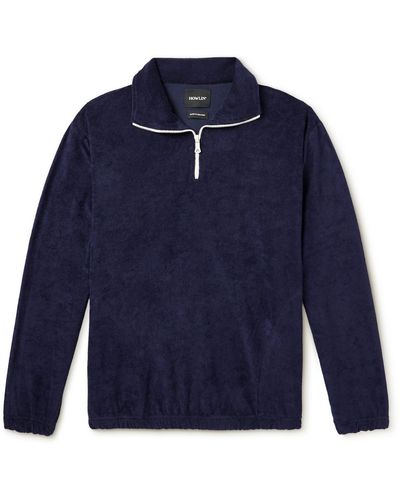 Howlin' Cotton-blend Terry Half-zip Sweater - Blue