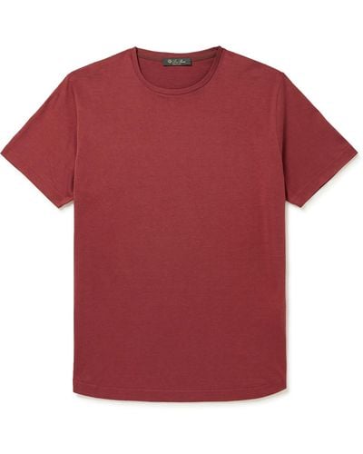 Loro Piana Slim-fit Silk And Cotton-blend Jersey T-shirt - Red