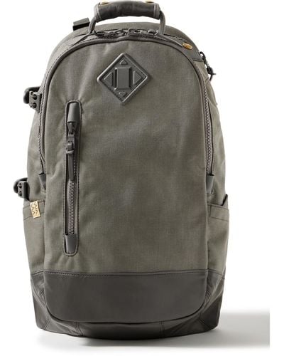 Visvim 20l Leather-trimmed Cordura® Backpack - Gray