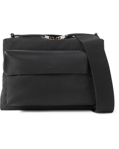 Jil Sander Leather-trimmed Nylon Messenger Bag - Black
