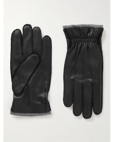 Dents Edington Handschuhe aus Leder mit Kaschmirfutter - Schwarz