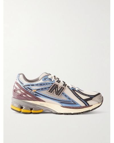 New Balance M1906 Rubber-trimmed Mesh And Metallic Faux Leather Trainers - Blue