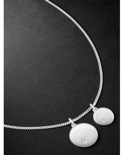 MAOR Gudo Silver Diamond Necklace - Black