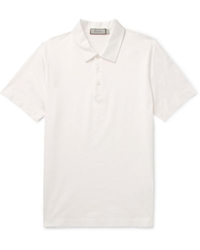 Canali Cotton-jersey Polo Shirt - White