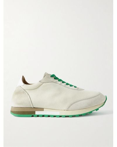 The Row Owen Suede-trimmed Mesh Sneakers - Natural