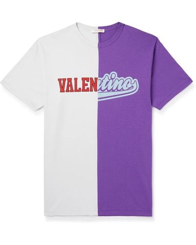 Valentino Garavani Logo-print Cotton-jersey T-shirt - Purple