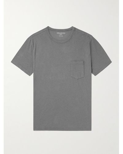 Officine Generale Slub Cotton-blend Jersey T-shirt - Grey
