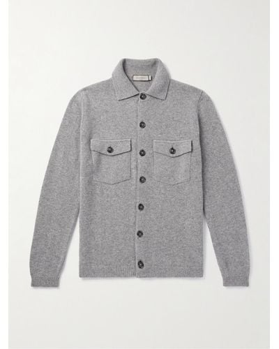 Canali Wool And Cashmere-blend Overshirt - Grey