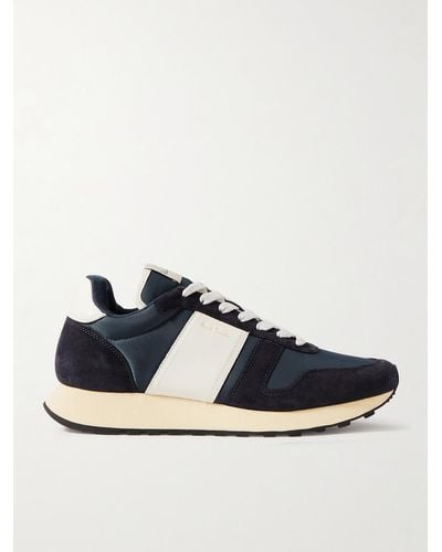 Paul Smith Eighties Suede And Leather Trainers - Blue