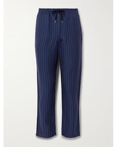 Polo Ralph Lauren Prepster schmal geschnittene Hose aus einer Mischung aus Leinen - Blau