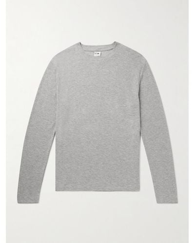 NN07 Clive Waffle-knit Cotton And Modal-blend T-shirt - Grey