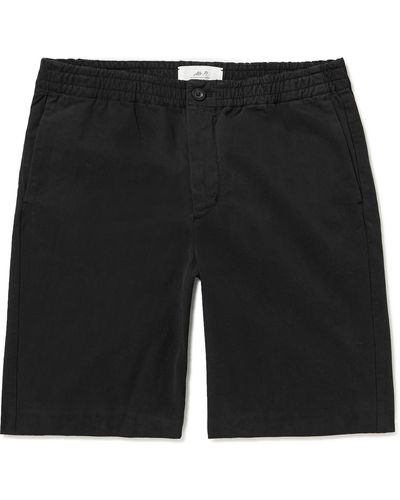 MR P. Dock Straight-leg Garment-dyed Organic Cotton-twill Elasticated Shorts - Black