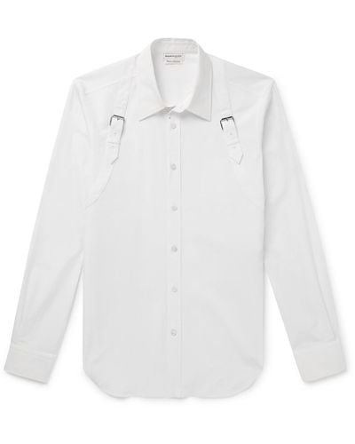 Alexander McQueen Harness-detailed Cotton-poplin Shirt - White