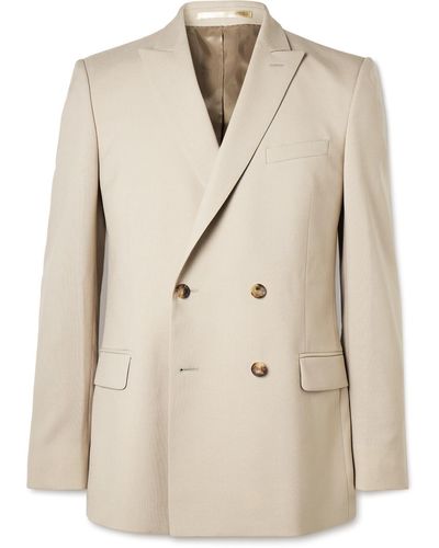 MR P. Phillip Double-breasted Wool And Mohair-blend Suit Jacket - Natural