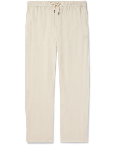 MR P. Edward Straight-leg Garment-dyed Linen Drawstring Pants - Natural