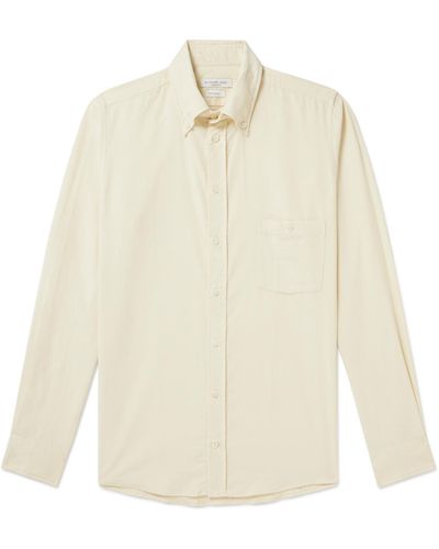 Richard James Button-down Collar Cotton-corduroy Shirt - White