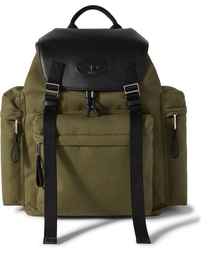 Mulberry Skye Cotton-canvas And Full-grain Leather Backpack - Black