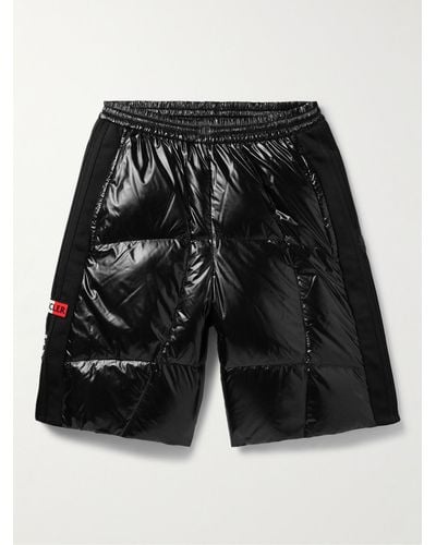 Moncler Genius Adidas Originals Straight-leg Tech Jersey-trimmed Quilted Glossed-shell Down Shorts - Black